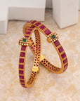 RED SQUARE STONE BANGLES