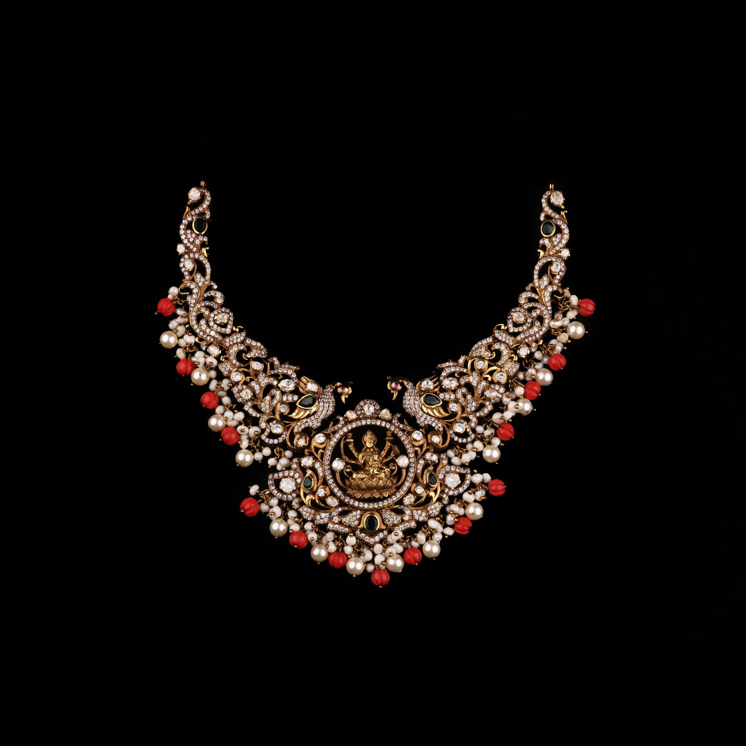 MOISSANITE VICTORIAN LAKSHMI NECKLACE