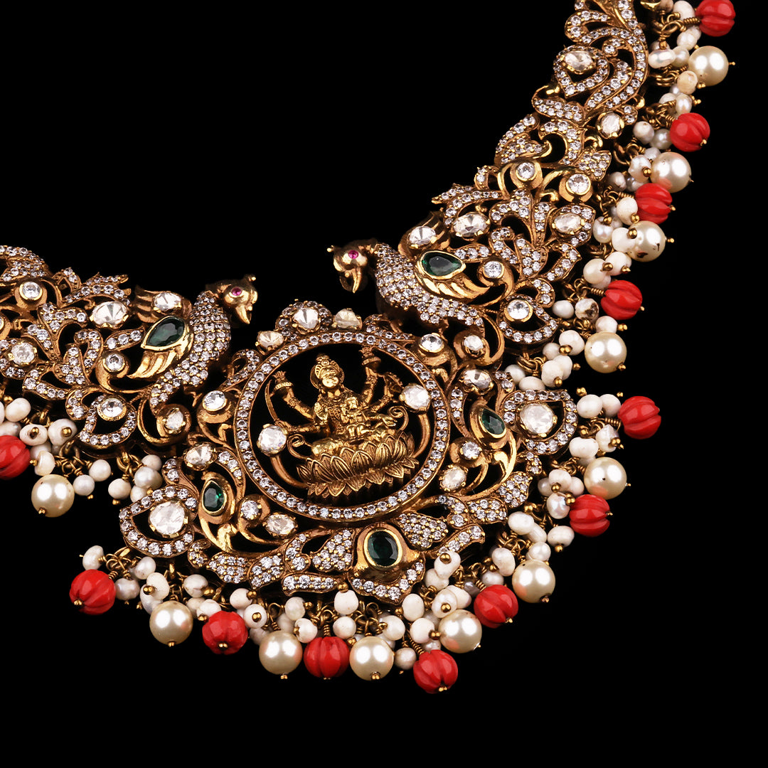 MOISSANITE VICTORIAN LAKSHMI NECKLACE