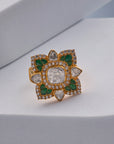 KUNDAN GREEN STONE RING