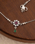 FLORAL DROP SILVER ANKLET