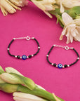 EVIL EYE KIDS SILVER ANKLETS