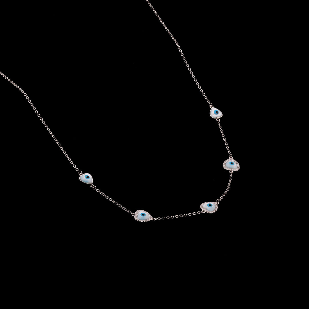 SILVER EVIL EYE SILVER NECK CHAIN