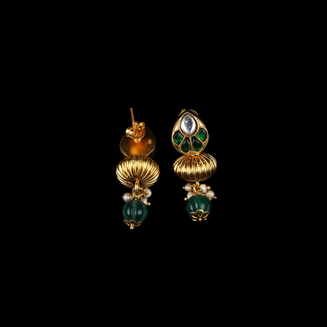 SILVER EMERALD EARRINGS