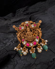 LAKSHMI KUNDAN HALF MOON PENDANT