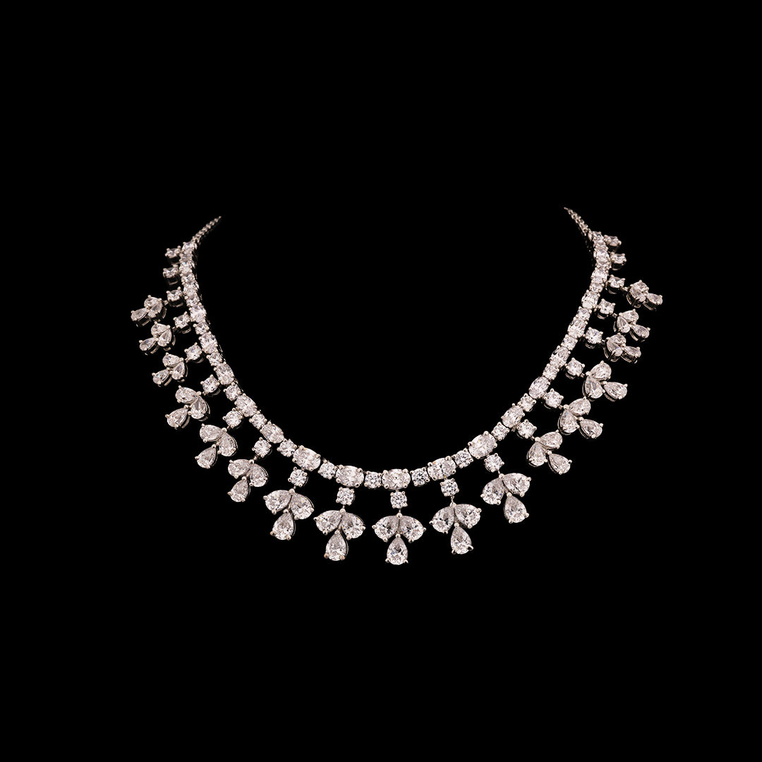 ZIRCON NECKLACE WITH EARRINGS