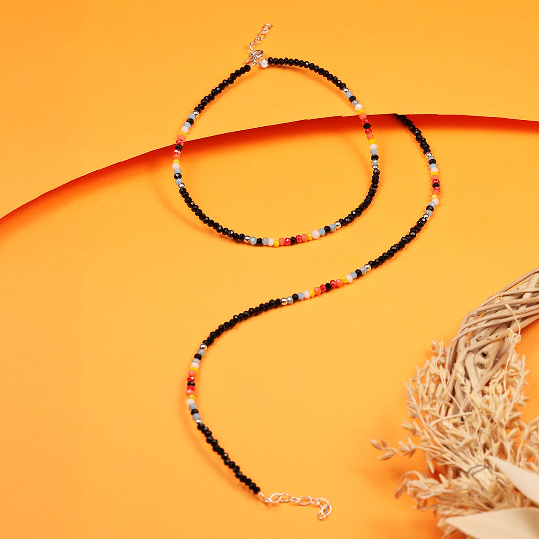 BLACK BEADS ANKLETS
