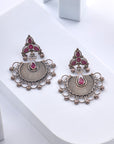 OXIDISED HALF MOON EARRINGS
