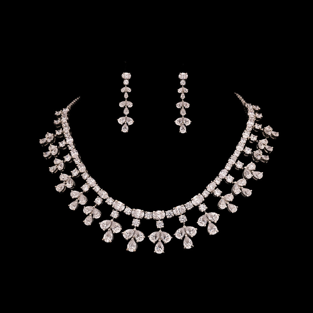 ZIRCON NECKLACE WITH EARRINGS