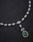 EMERALD GREEN CZ NECKLACE SET