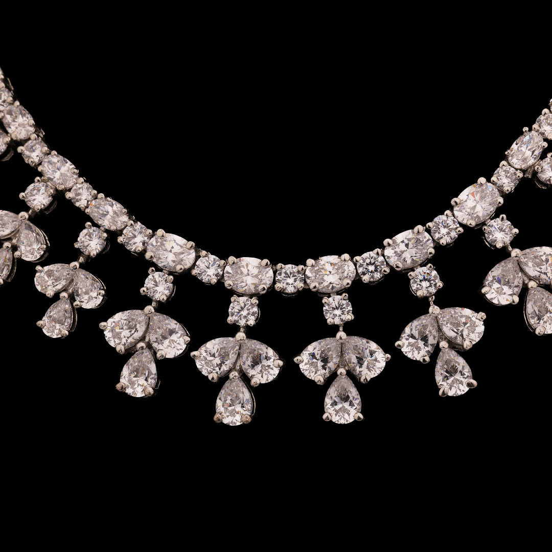 ZIRCON NECKLACE WITH EARRINGS