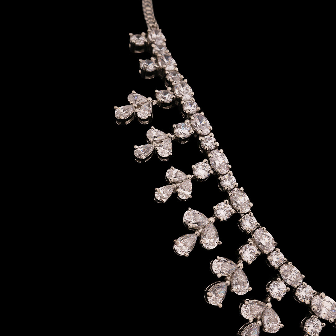 ZIRCON NECKLACE WITH EARRINGS