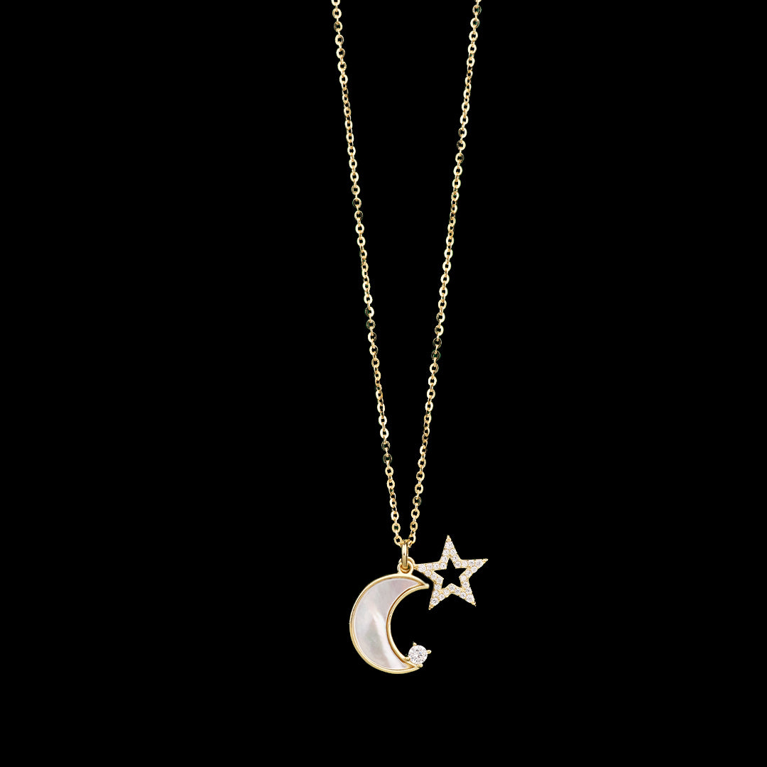 MOON AND STAR NECKALCE