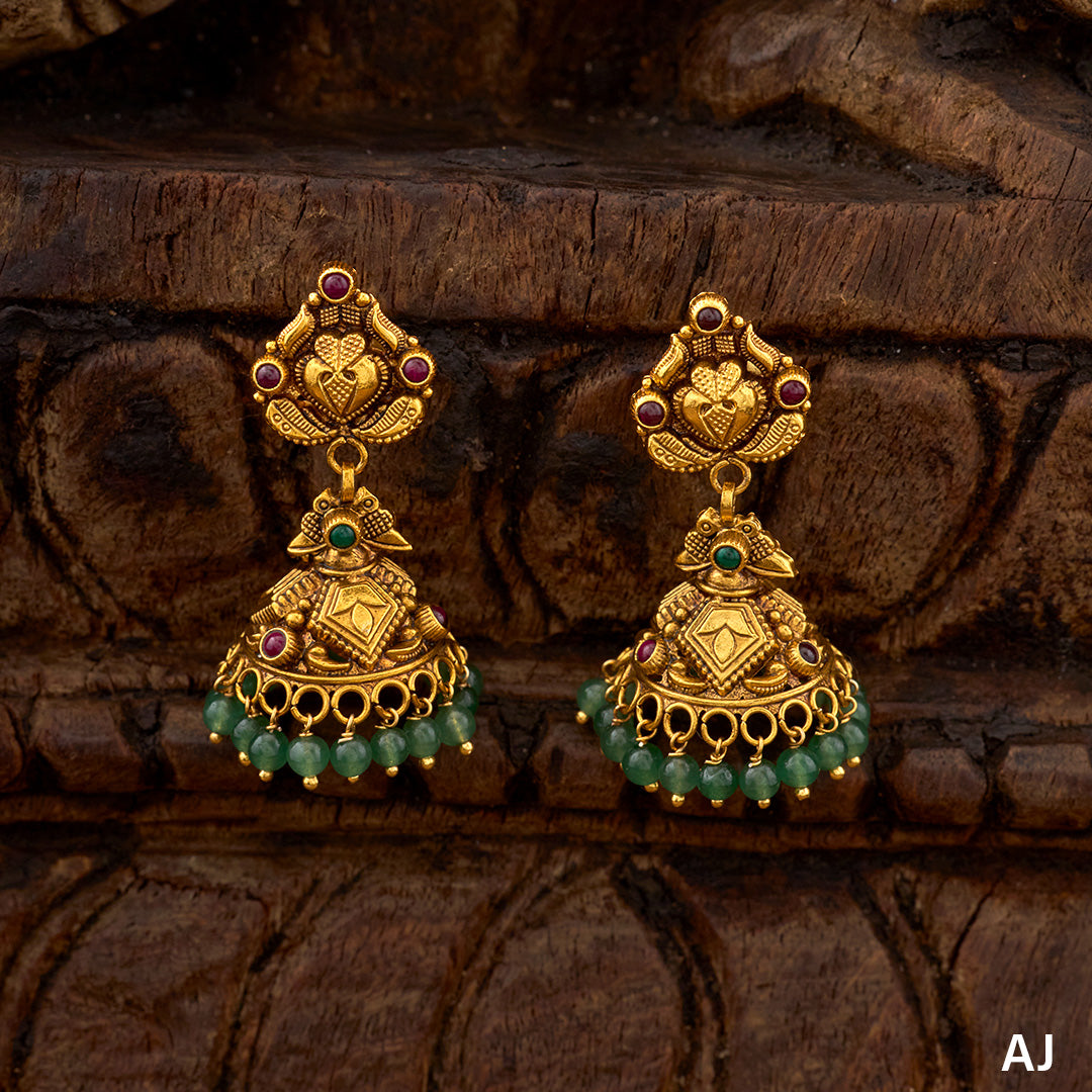 MAJESTIC EMERALD DROP JHUMKAS