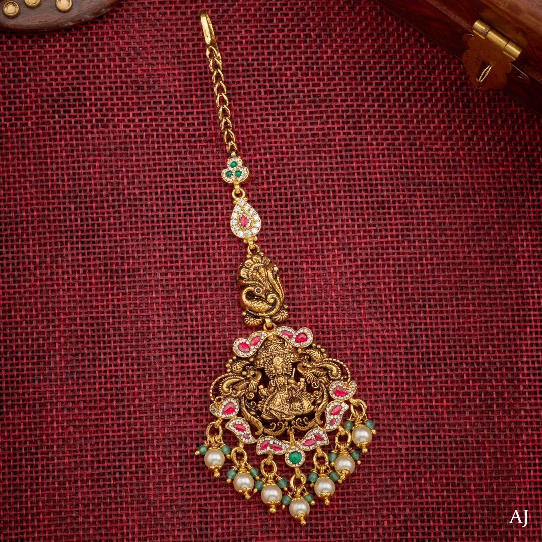 PEARL DROP LAKSHMI MAANG TIKKA