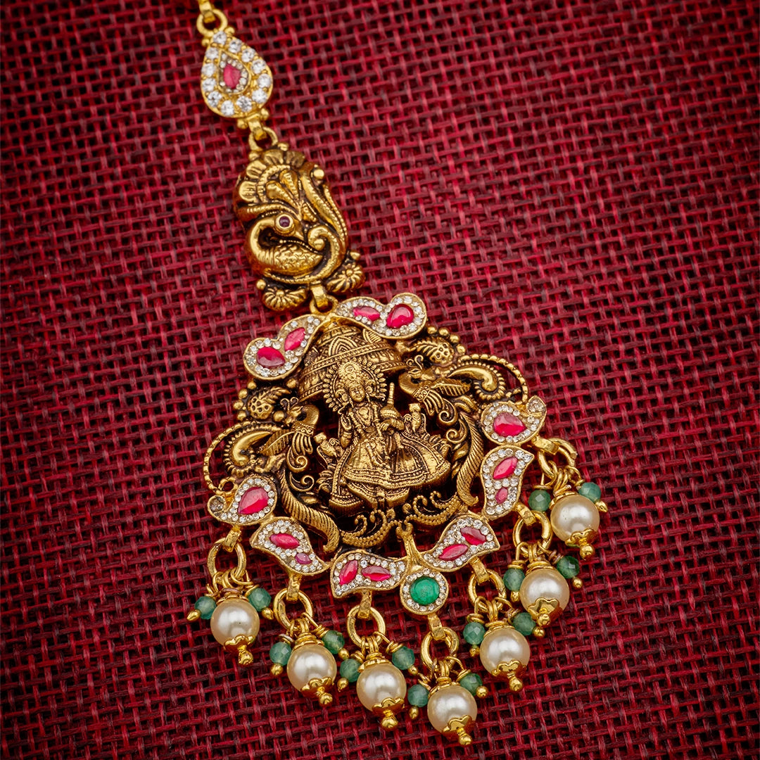 PEARL DROP LAKSHMI MAANG TIKKA