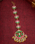 LOTUS KUNDAN PEARL MAANG TIKKA
