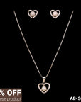 MINI HEART EARRING WITH NECKCHAIN