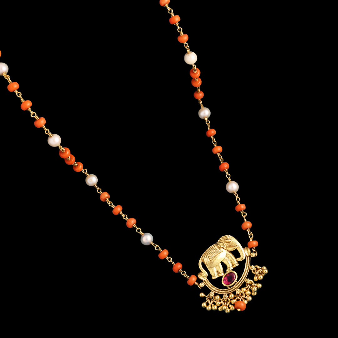 CORAL BEADS NECKLACE