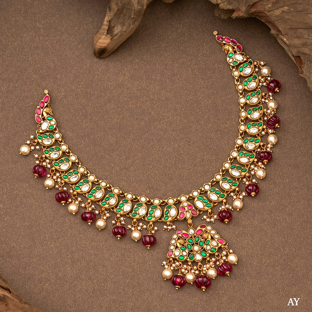 ROYAL GREEN KUNDAN NECKLACE