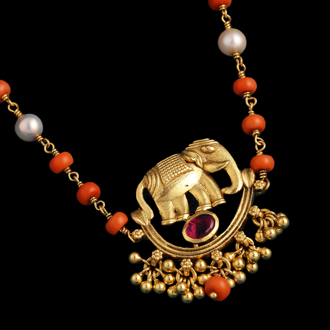 CORAL BEADS NECKLACE