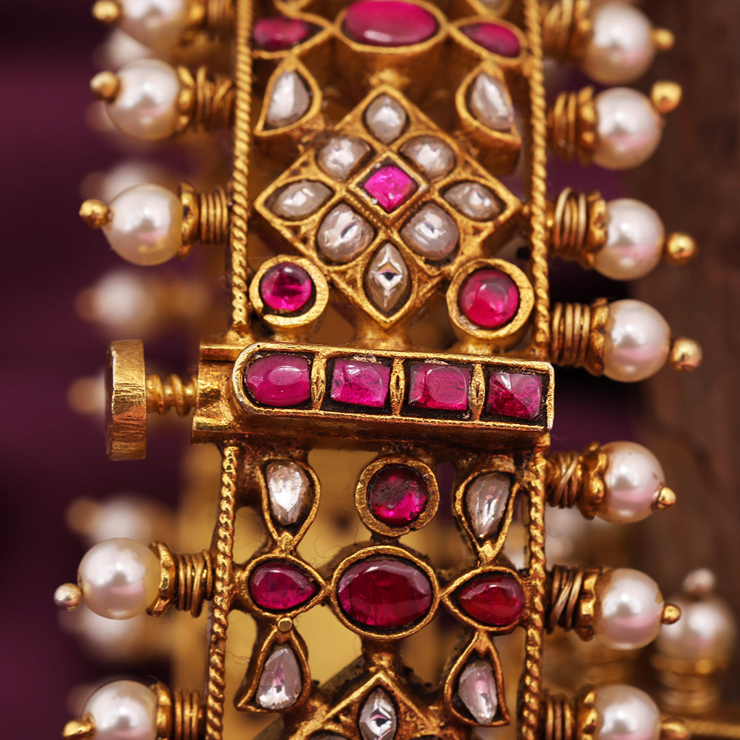 PEARL WITH KUNDAN BANGLES
