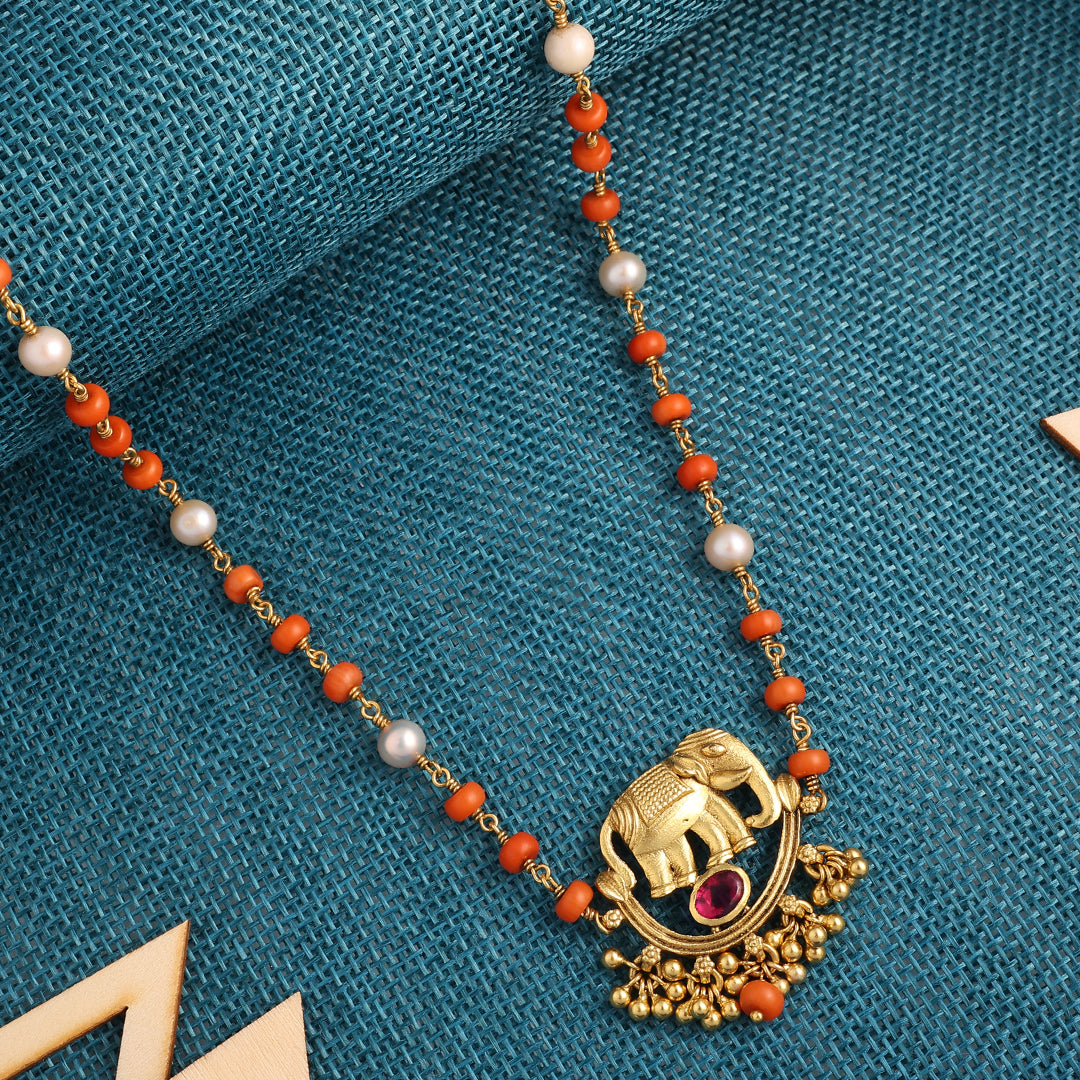 CORAL BEADS NECKLACE