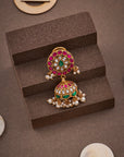 GULABI KUNDAN PEARL JHUMKA