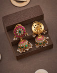GULABI KUNDAN PEARL JHUMKA