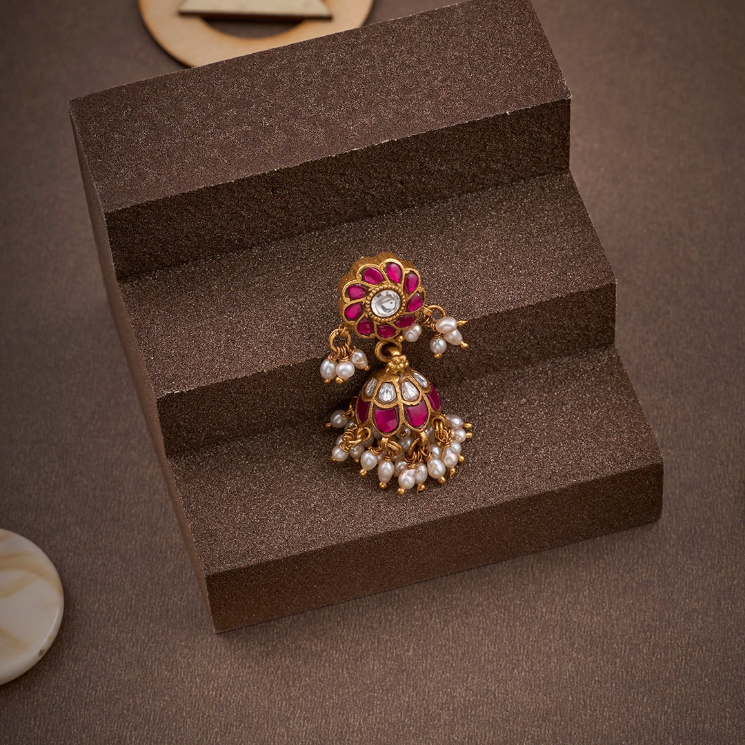PINK POP KUNDAN JHUMKA
