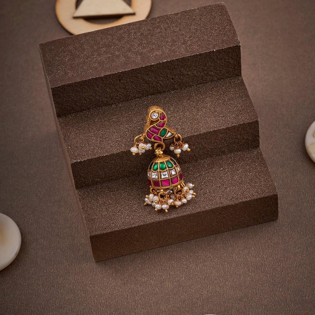 PEACOCK KUNDAN JHUMKA