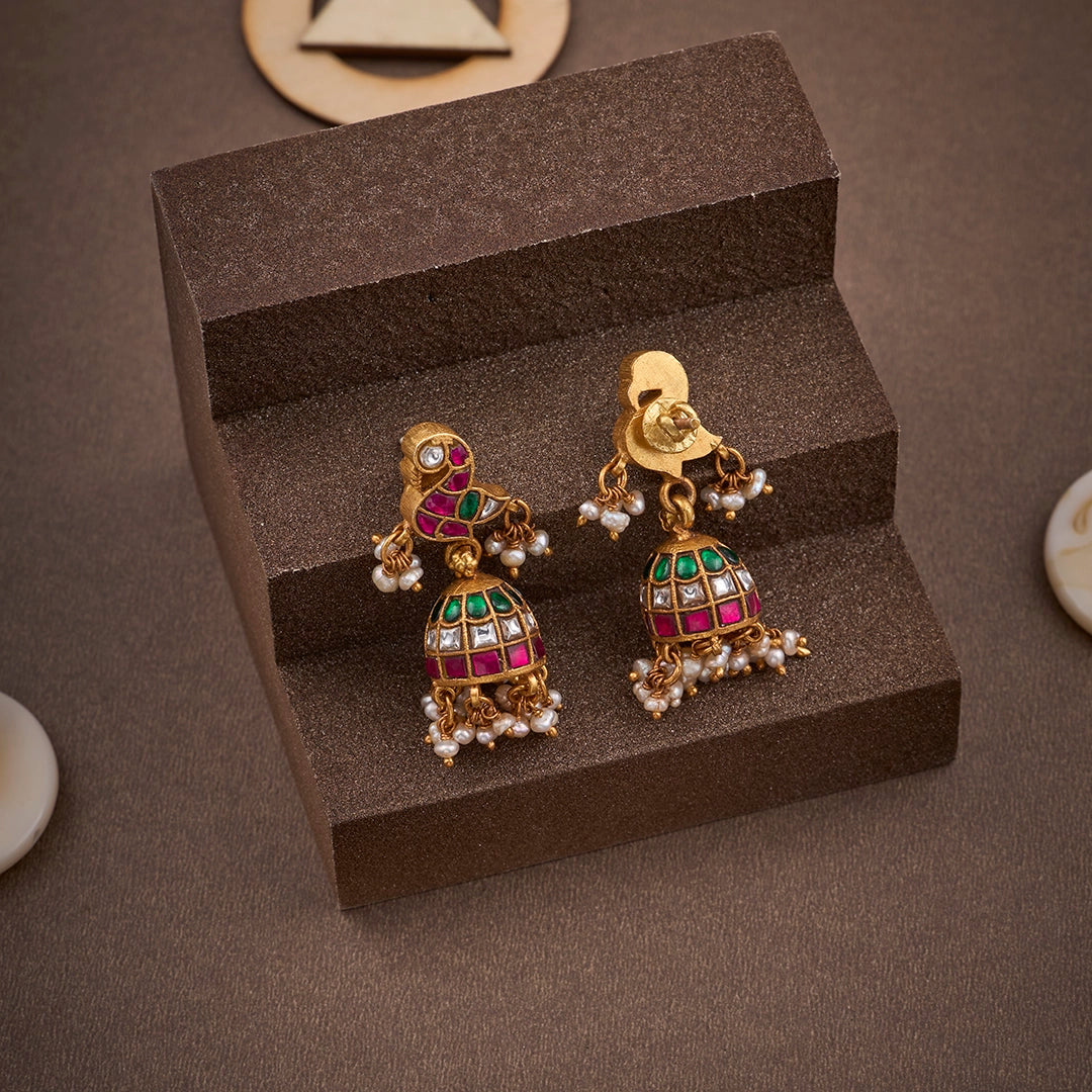 PEACOCK KUNDAN JHUMKA
