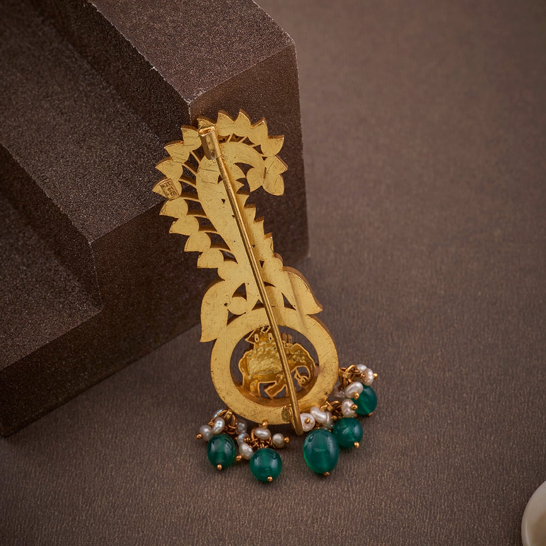 RAJWADA PEACOCK BROOCH