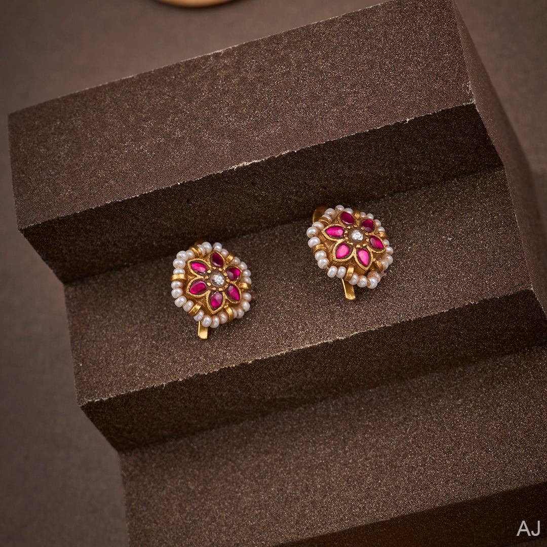 KUNDAN PETAL PEARL BUGADI