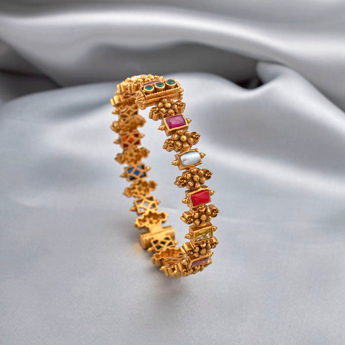 SILVER NAVARATNA STONE BANGLES