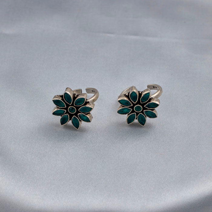 SILVER FLORAL TOE RING