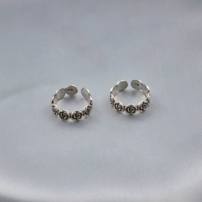 SILVER OXIDISED TOE RING