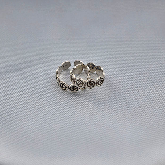 SILVER OXIDISED TOE RING