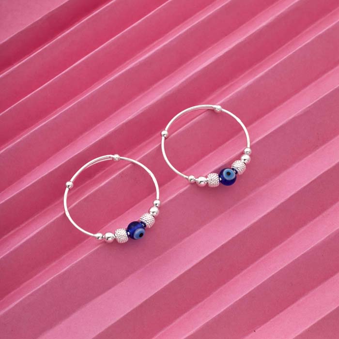 KID&#39;S EVIL EYE SILVER BANGLE