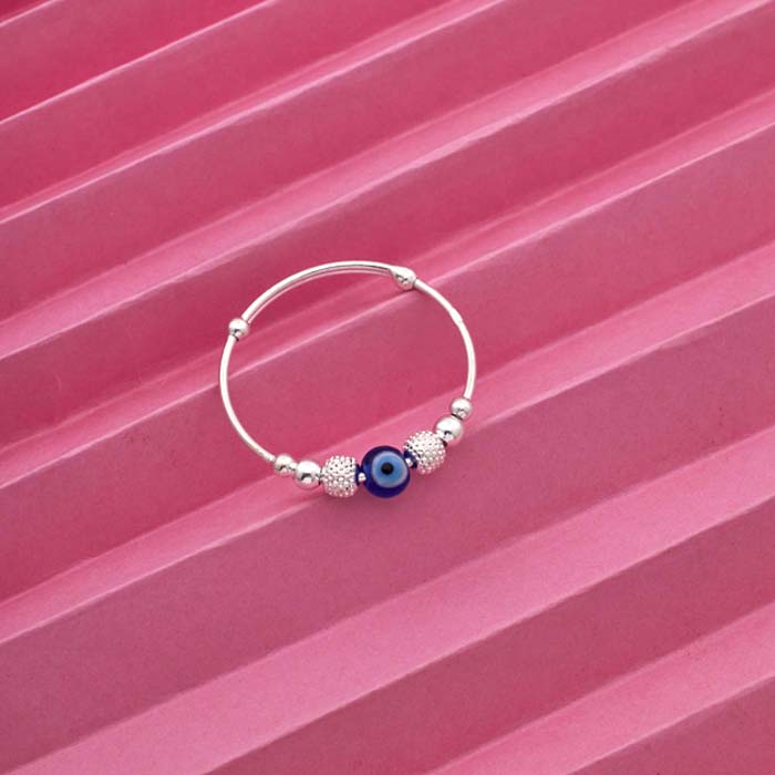 KID&#39;S EVIL EYE SILVER BANGLE