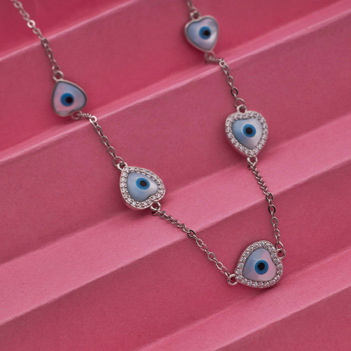 SILVER EVIL EYE SILVER NECK CHAIN