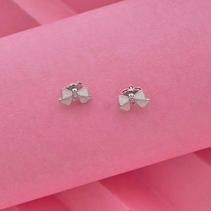 SILVER BOW PENDANT WITH EARRINGS