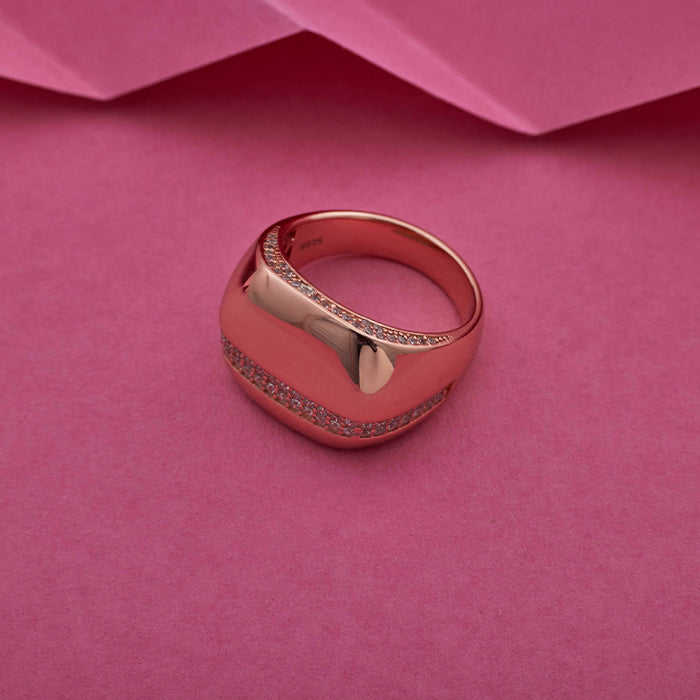 SILVER ROSE GOLD TIMELESS RING