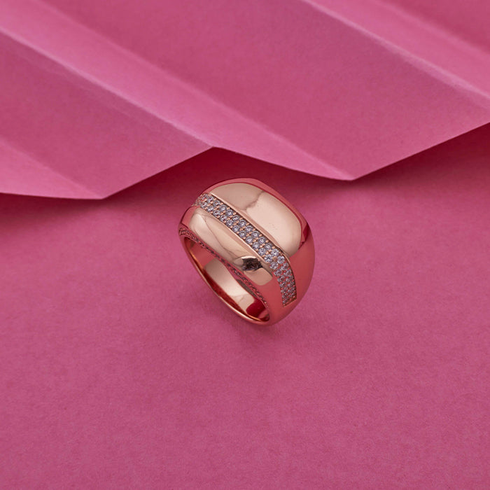 SILVER ROSE GOLD TIMELESS RING