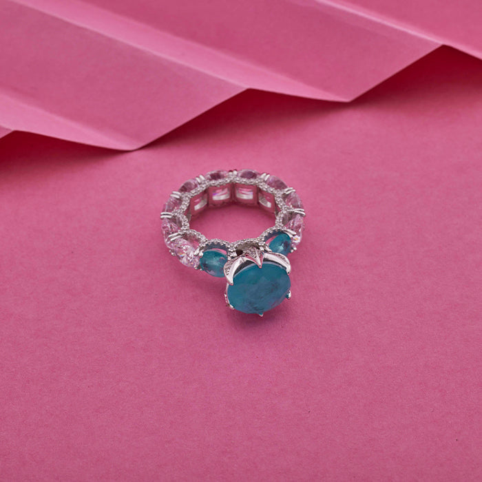 BLUE STONE SILVER RING