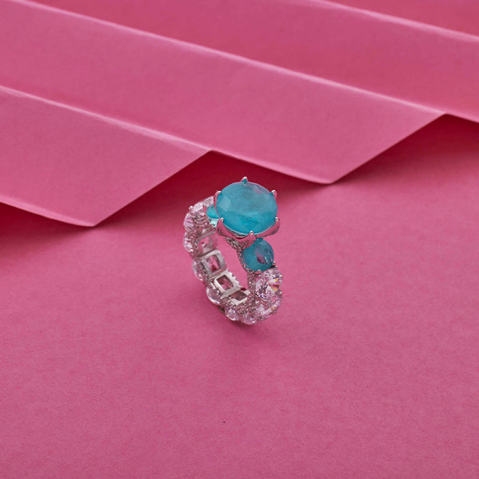 BLUE STONE SILVER RING