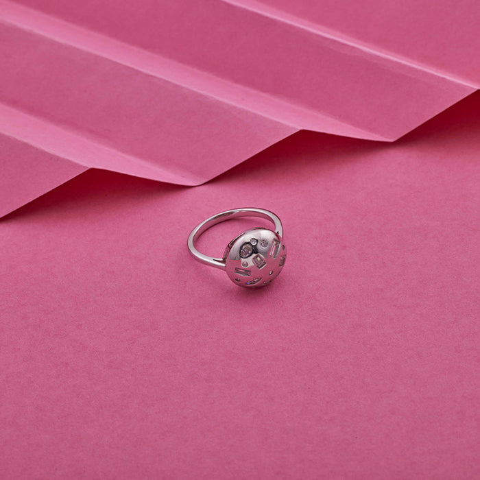 SILVER FULL MOON RING