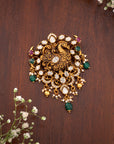 PEACOCK PENDANT WITH WHITE STONE
