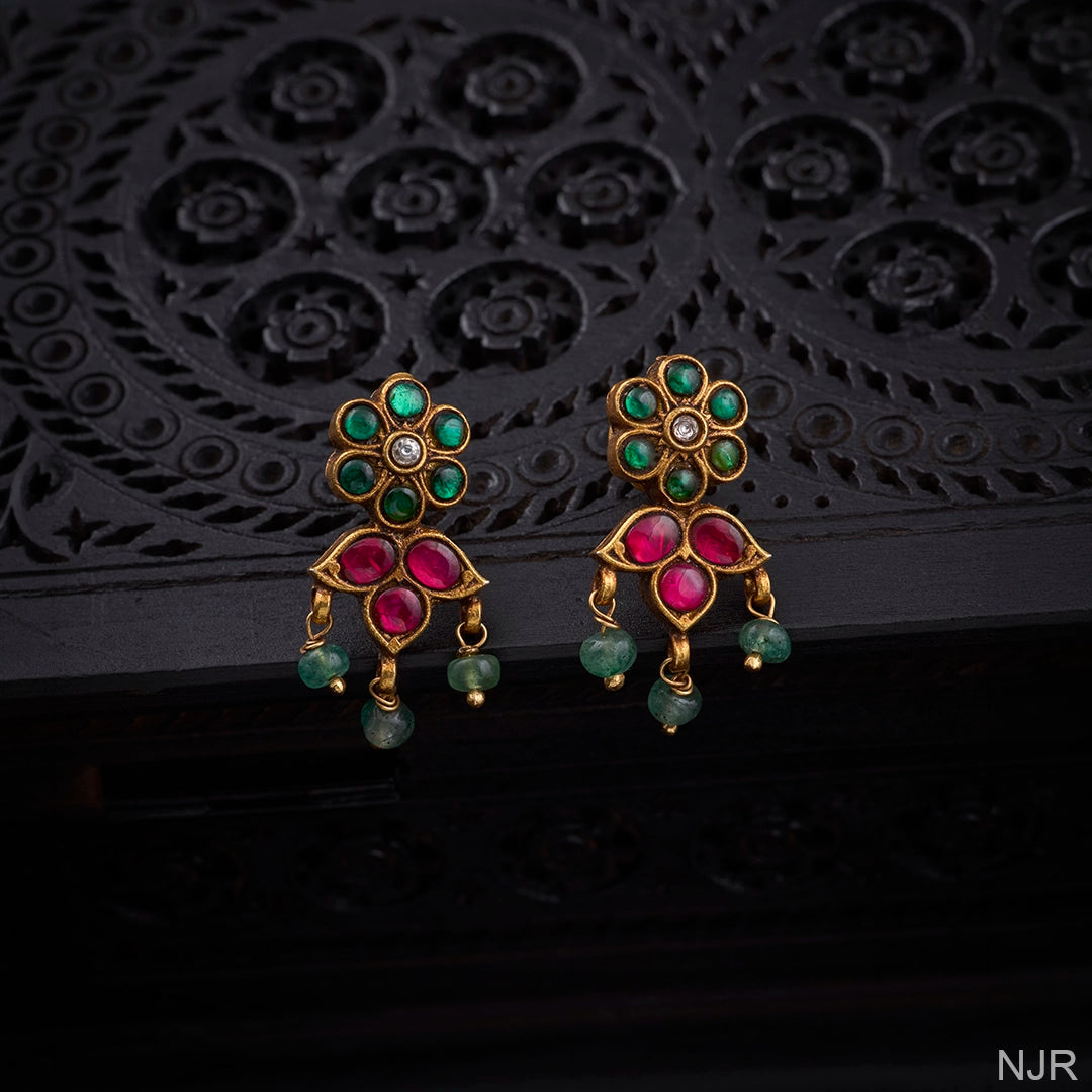 KUNDAN LOTUS EARRINGS