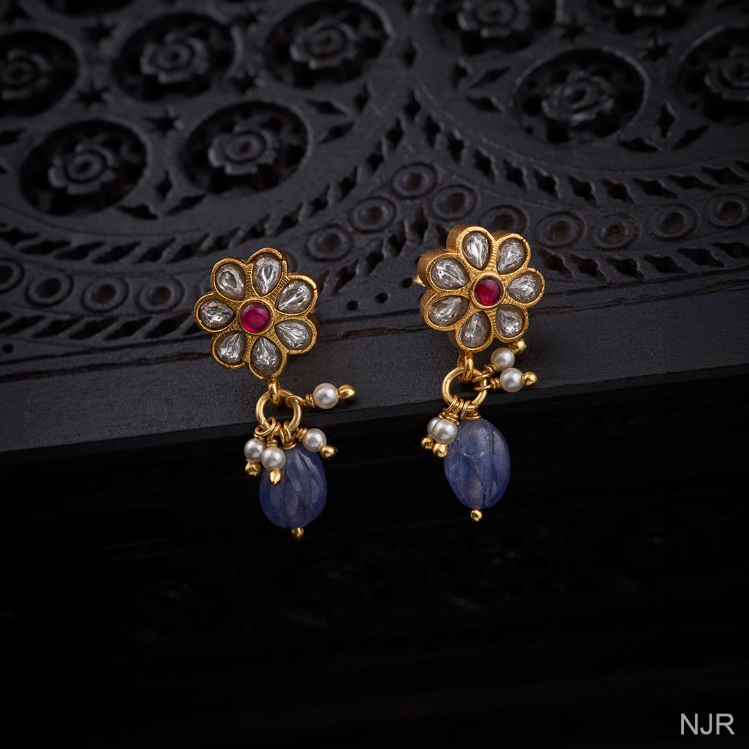 POLKI FLORAL EARRINGS